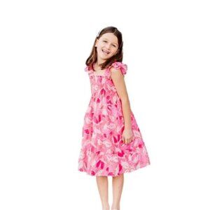 J. Marie Kailey Floral Smocked Ruffle Dress Pink 2T-5T | Cottagecore, Easter